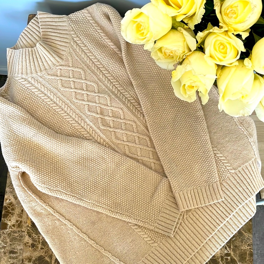 Paul Costelloe, XL, wool sweater, beige